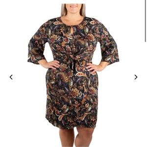 NY Collection Dress Elegant Paisley Print Dress